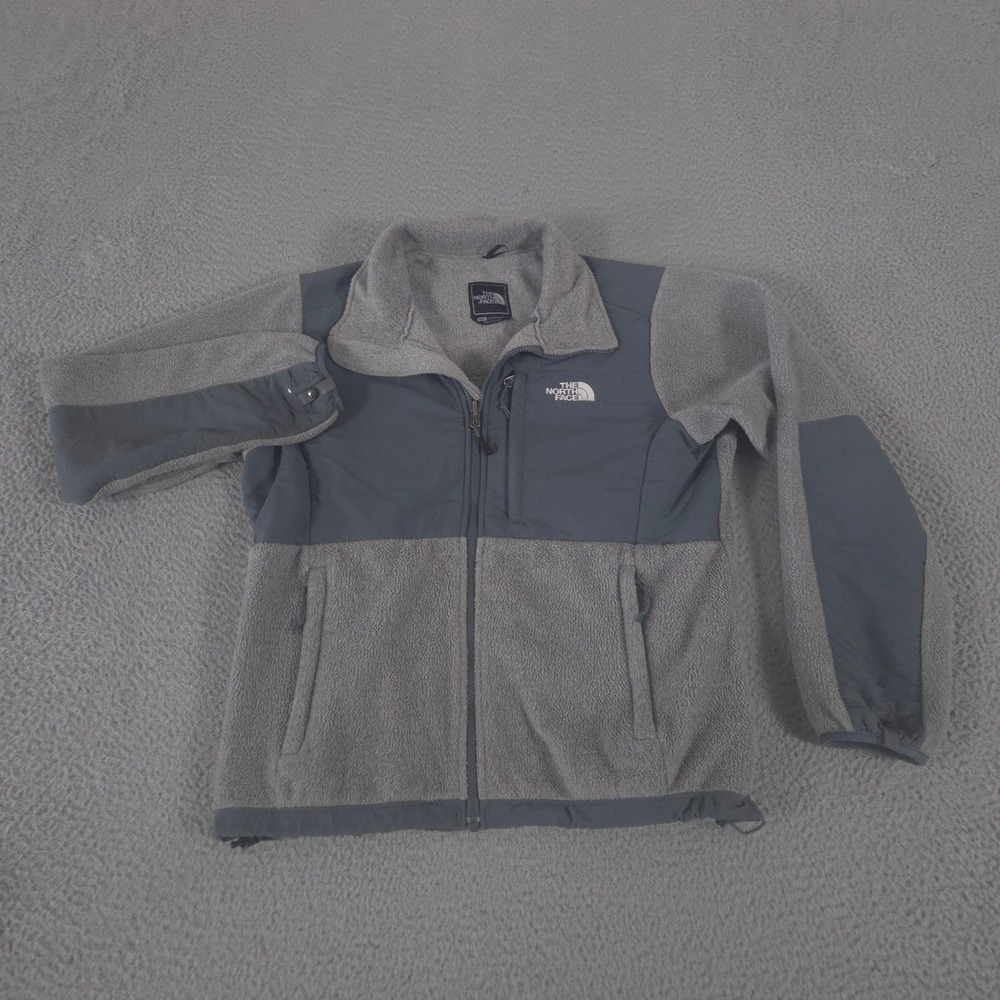 The North Face Jacket Womens Medium Grey Denali Polartec Fleece Full Zip Overlay